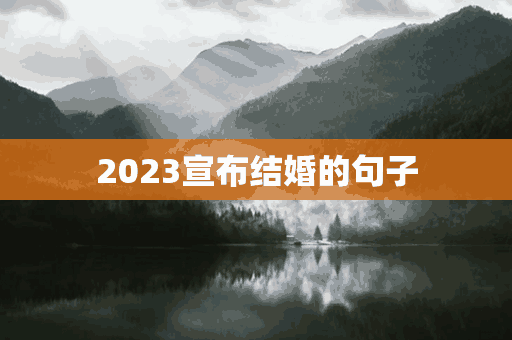 2023宣布结婚的句子